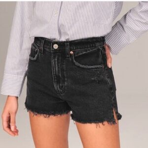 Abercrombie & Fitch The Mom Short High Rise Denim Shorts Black Size 26/2
